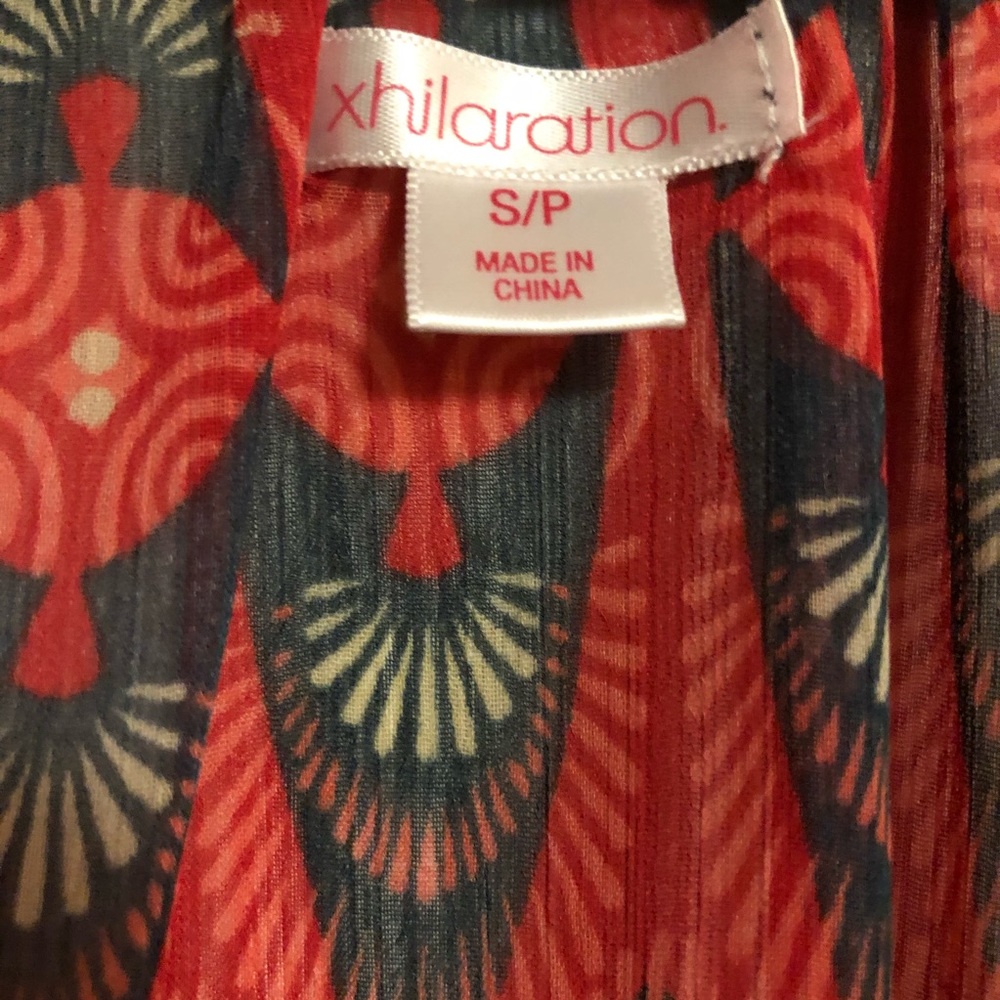 Red And Navy Translucent Blouse - image 3